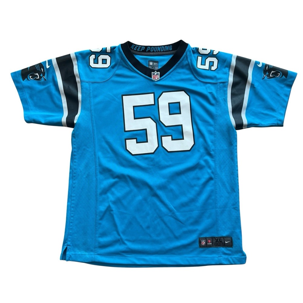 Nike Luke Kuechly #59 Carolina Panthers Jersey Youth XL 18/20 Blue NFL HOFer